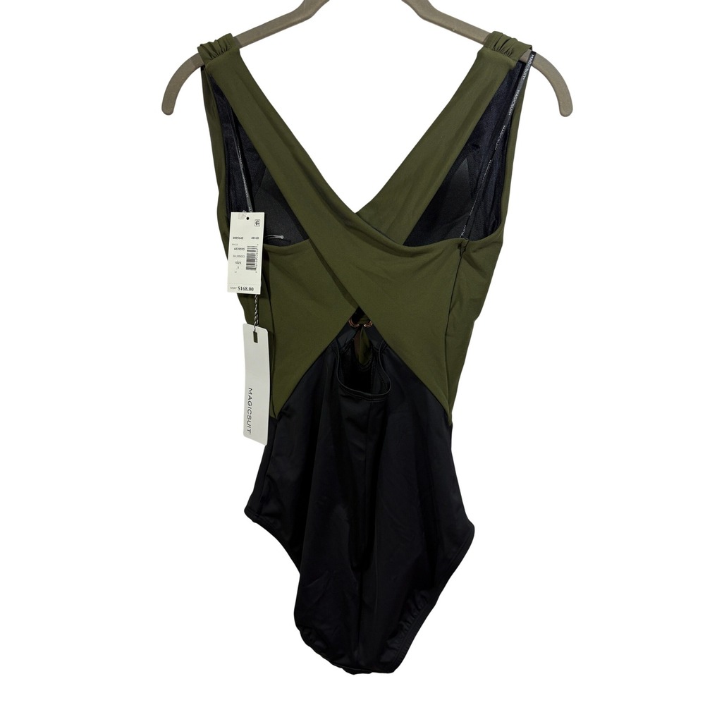 New! Magicsuit Juxtapose Halle One Piece Swimsuit Bamboo Green Black Size 8 M - Picture 4 of 6